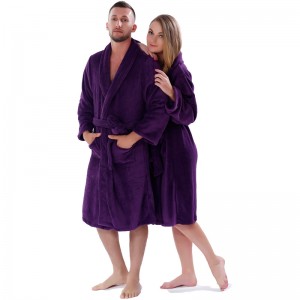 Felnőtt egyszínű gyapjú köpeny férfiak nők pizsama fürdőköpenyek
