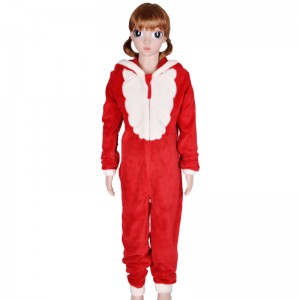 Gyerekek korallfleece kapucnis karácsonyi jelmez Onesie