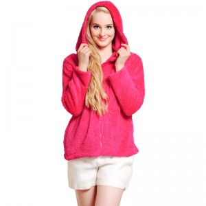 Női snuggle gyapjú meleg rózsaszín cipzáras kapucnis pulóver